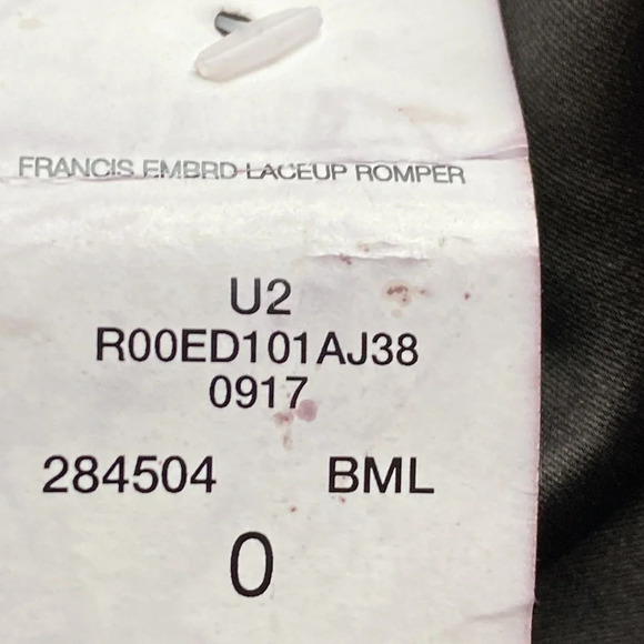 Bebe NEW Francis Fairy Embroidered Laceup Romper Romantic Goth Romper Size 0 - Picture 7 of 7